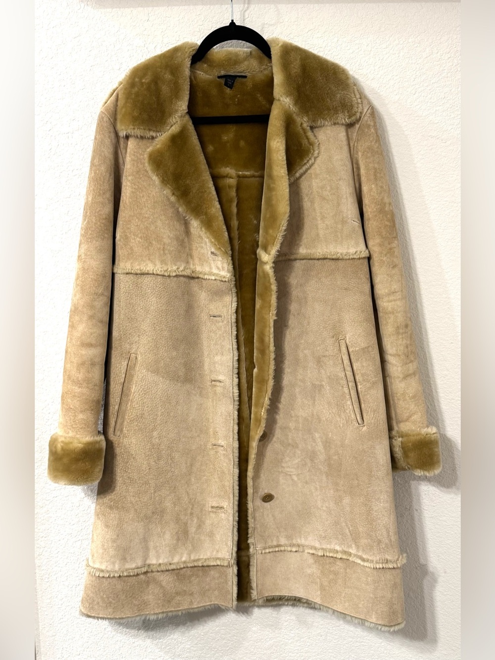 Vintage Express World  Penny Lane Coat Women’s Large Leather Fur Lined Y2K